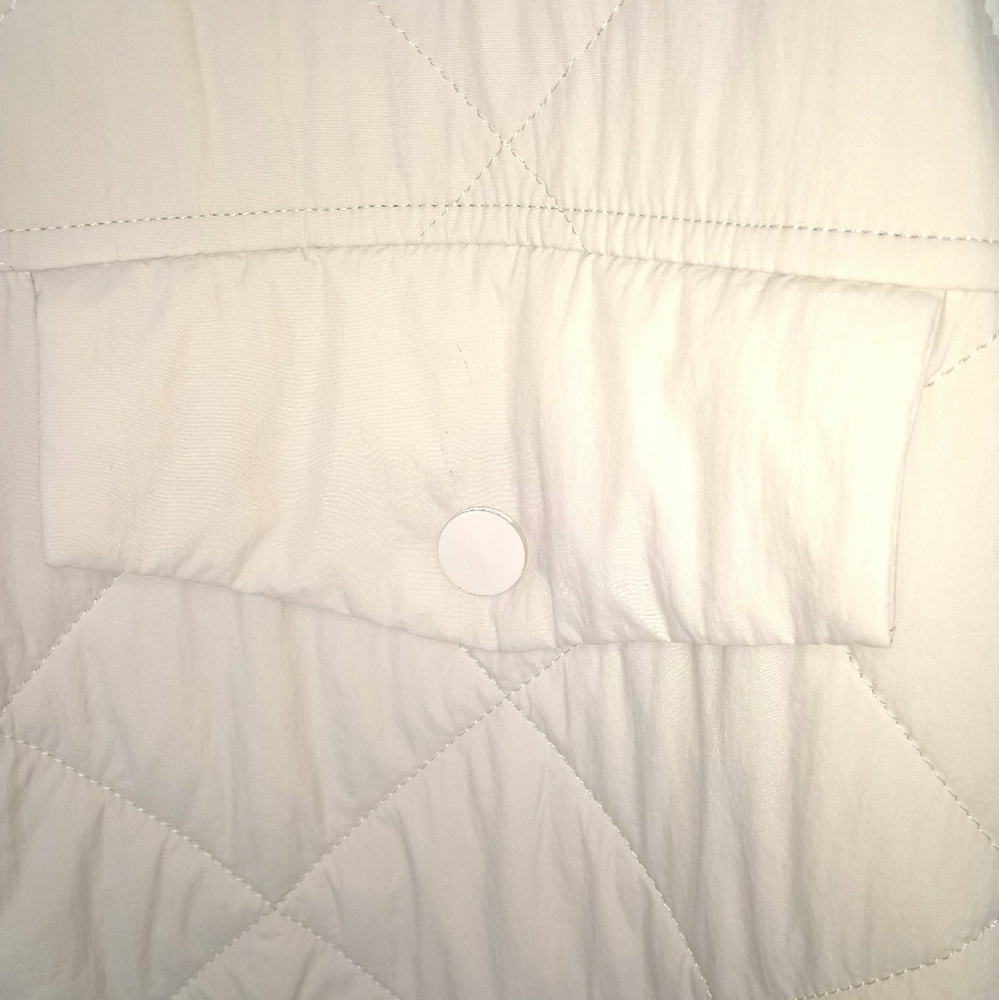 Massimo Dutti Off-White Quilted Puffer Coat Large - Picture 4 of 8